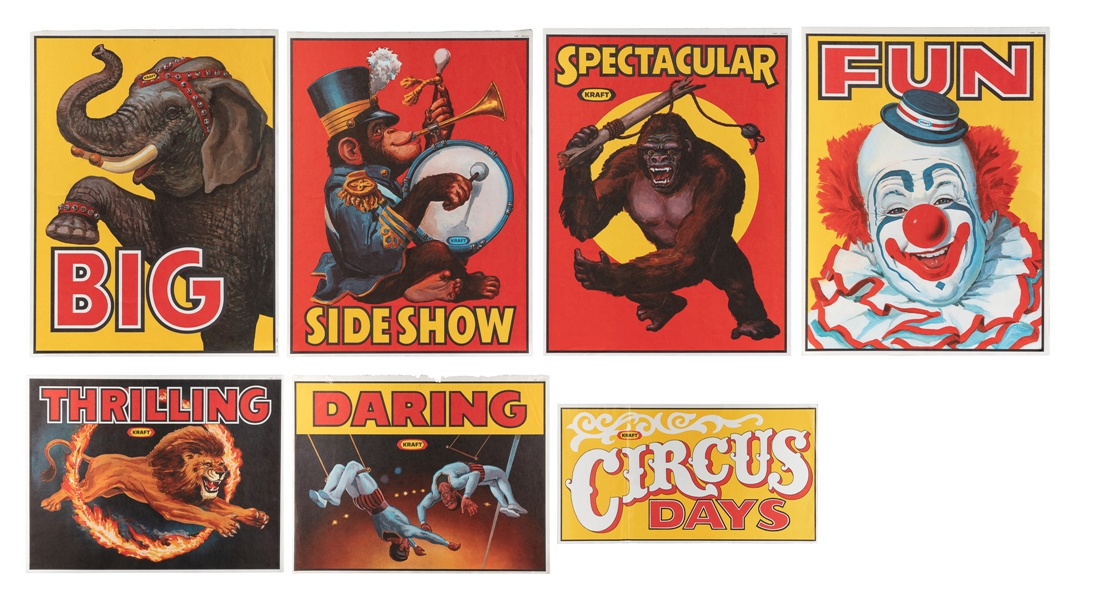  Kraft Foods Promotional Circus Poster Display. Circa 1975. ...