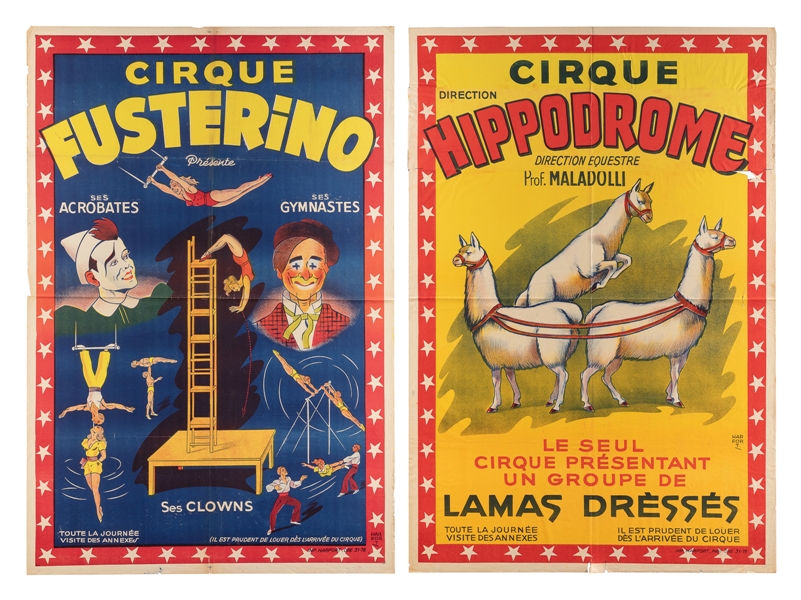  Two Cirque Fusterino / Hippodrome circus posters. Paris: Ha...