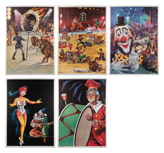  COLIZZI, Mauro. Six circus and amusement park posters. Mila...