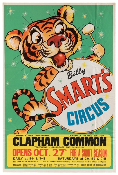  Group of 9 circus posters. American and European, ca. 1950s...