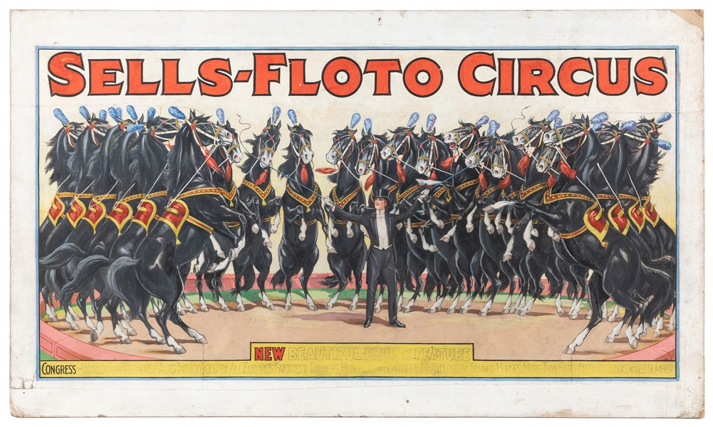  [POSTER MAQUETTE]. Sells-Floto Circus / New Beautiful Equin...