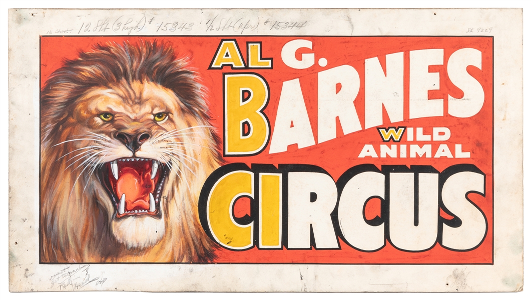  [POSTER MAQUETTE]. Al G. Barnes Wild Animal Circus / Red Li...