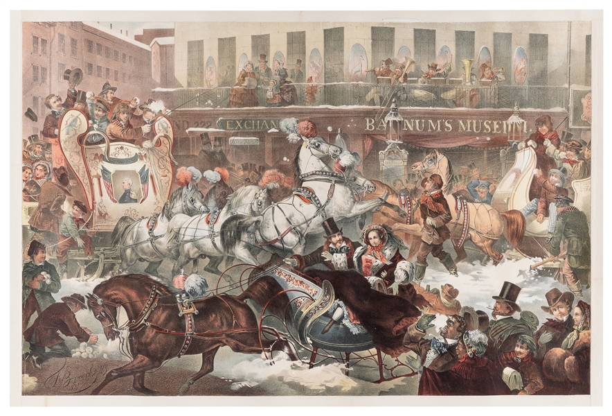  [BARNUM’S MUSEUM]. BENECKE, Thomas. Sleighing in New York. ...