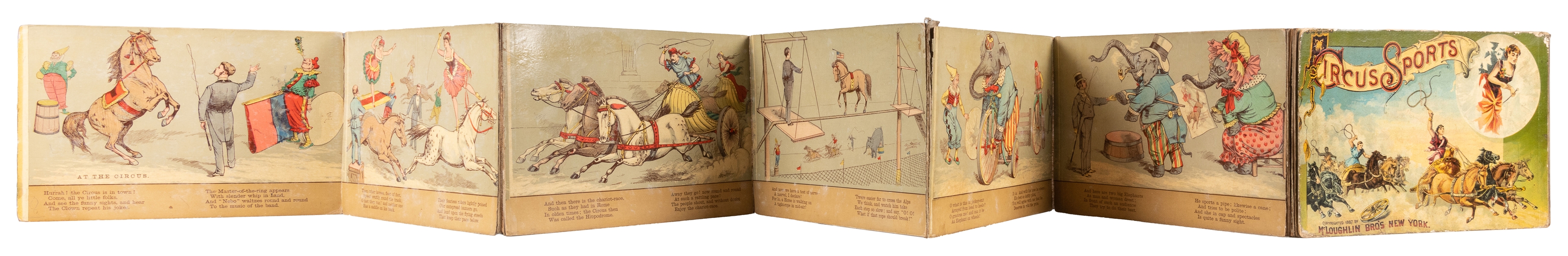  Circus Sports. New York: McLoughlin Bros., 1887. Color lith...