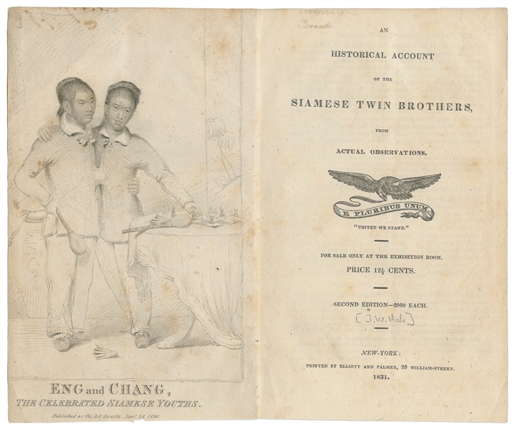  [HALE, James W.] An Historical Account of the Siamese Twin ...