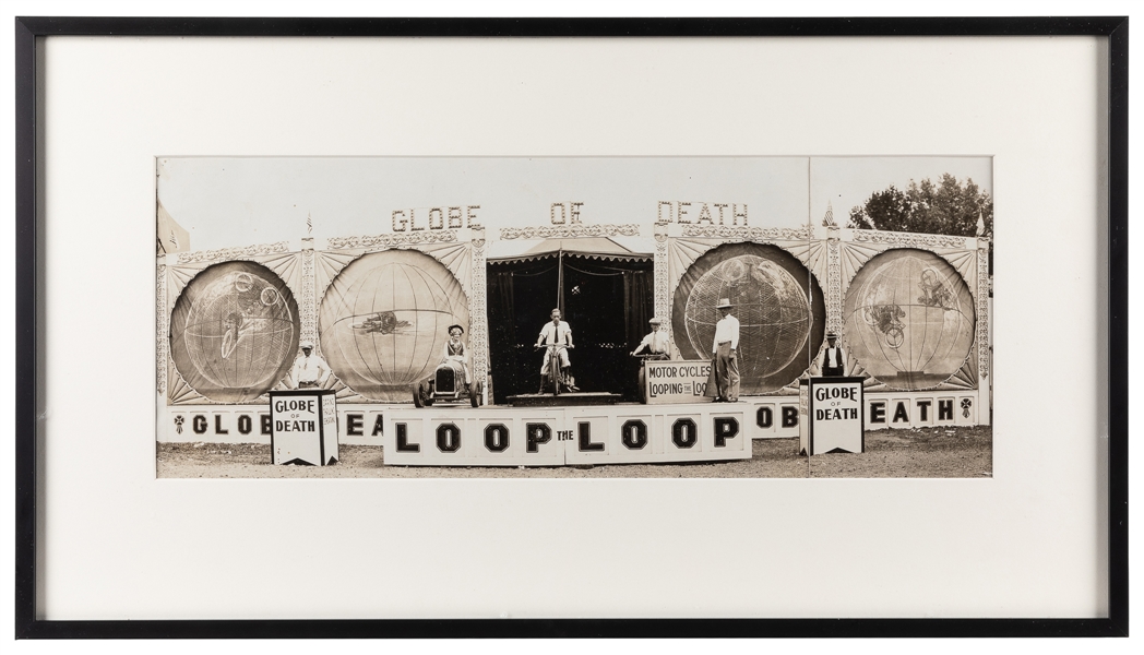  Globe of Death carnival front panoramic photograph. N.p., c...