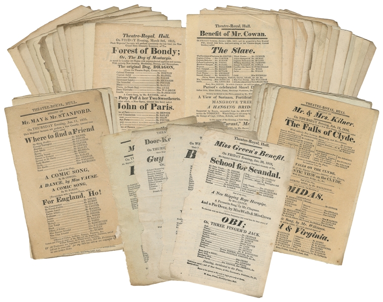  [PLAYBILLS]. Collection of Theatre Royal, Hull playbills, 1...