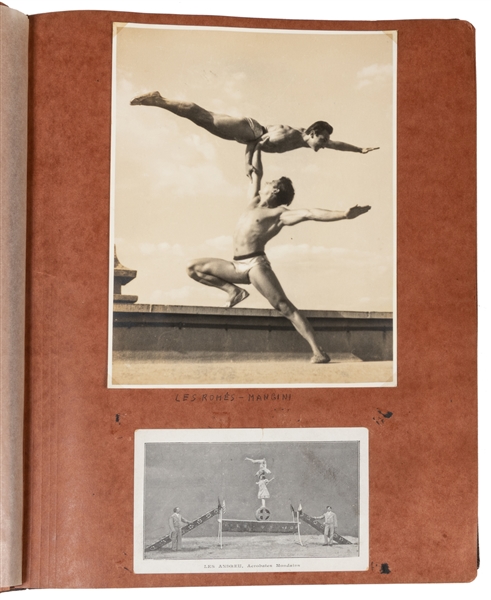  [EQUILIBRISTS & GYMNASTS]. Three scrapbooks of photographs ...