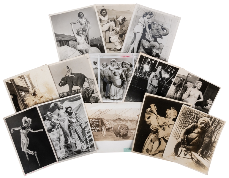  Lot of 91 assorted circus photographs. American, ca. 1930s—...