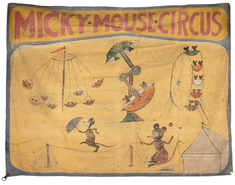  Micky Mouse Circus Sideshow Banner. American, mid-20th cent...