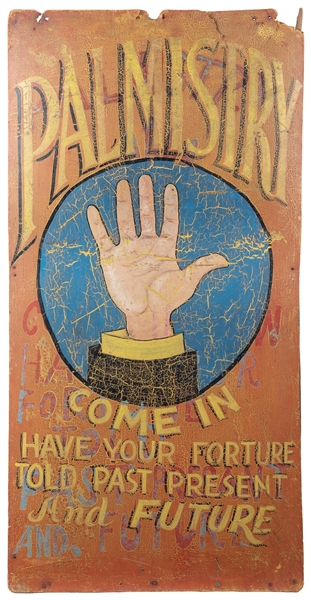  Palmistry Sign. Mid twentieth century. Hand painted palmist...