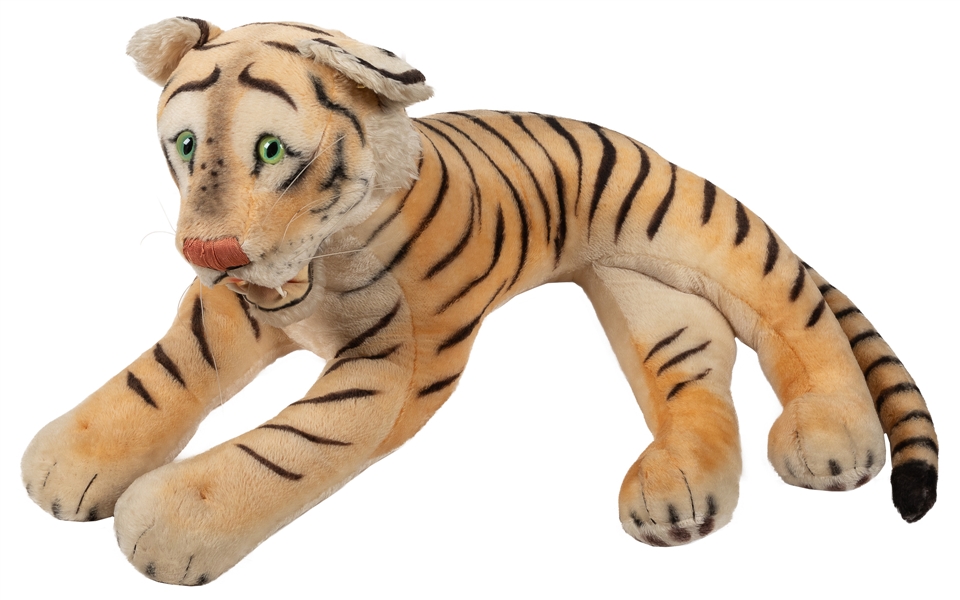  Steiff Studio Tiger. Germany: Steiff, ca. 1960s. Large stuf...