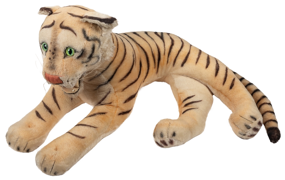  Steiff Studio Tiger. Germany: Steiff, ca. 1960s. Large stuf...