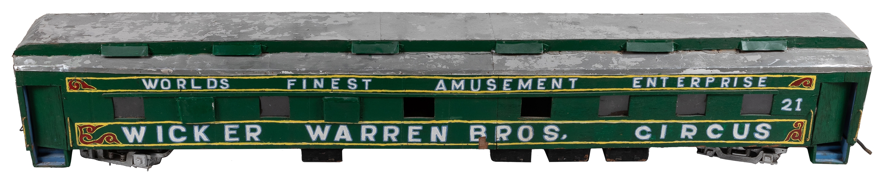  Wicker Warren Bros. Circus Large Model Railroad Passenger C...