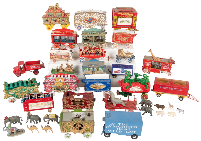  Large Collection of Circus Scale Model Wagons and Parade Fi...