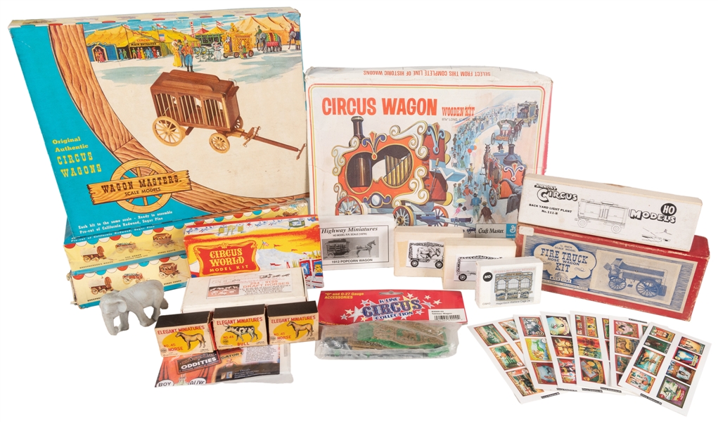  Large Lot of Circus Model Kits. Lot of approximately 80 una...