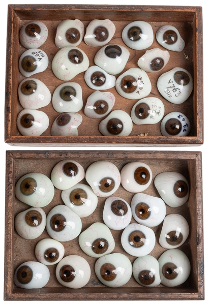  Prosthetic Glass Eye Collection. German, 20th century. Grou...