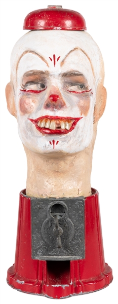  Scary Clown Gumball Machine Sculpture. Painted papier-mache...