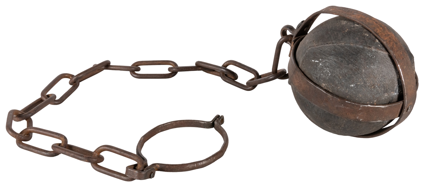 Cast Iron Ball and Chain. 19th/20th century. 