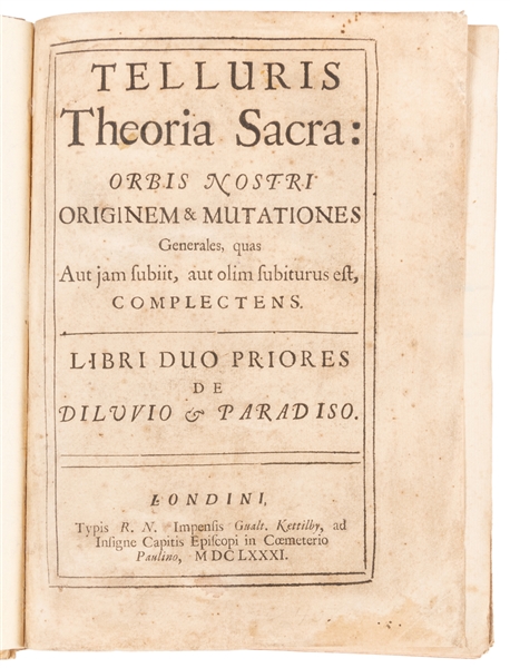  [BURNET, Thomas (1635-1715). Telluris Theoris Sacra: Orbis ...