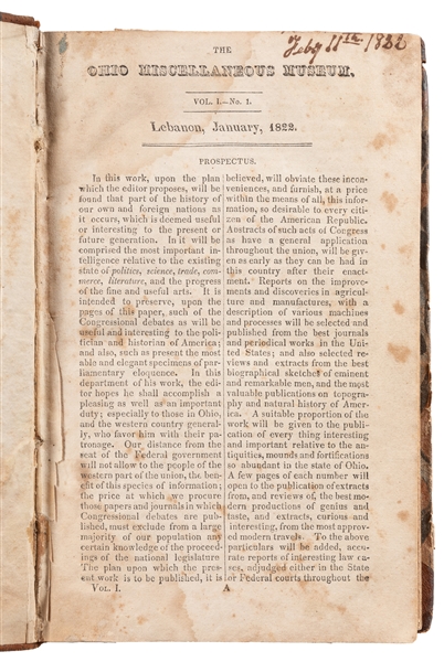  [EARLY AMERICAN MAGAZINE]. Complete File of The Ohio Miscel...