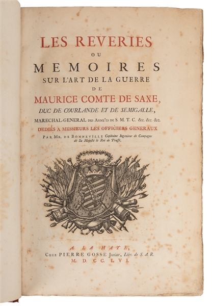  [COPPER ENGRAVINGS]. COMTE DE SAXE, Maurice (1696-1750). Le...