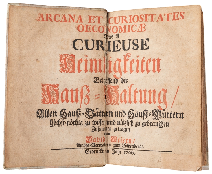  [FRAUD]. MEIER, David. Arcana et Curiositates Oeconomicae d...