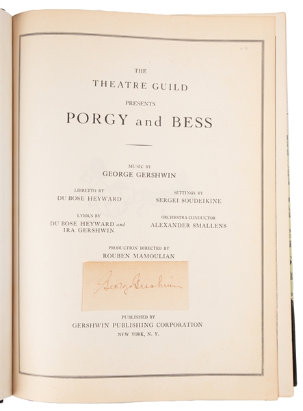  GERSHWIN, George (1898-1937). The Theatre Guild Presents Po...