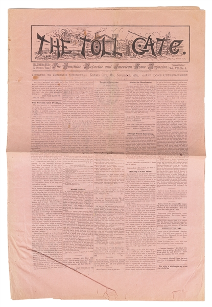  [NEWSPAPER]. [JAMES, Frank (1843-1915), subject]. The Toll ...