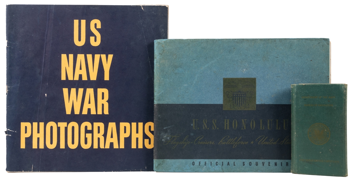  [U.S. NAVY]. Group of 1920s-40s Navy Documents and Books. I...