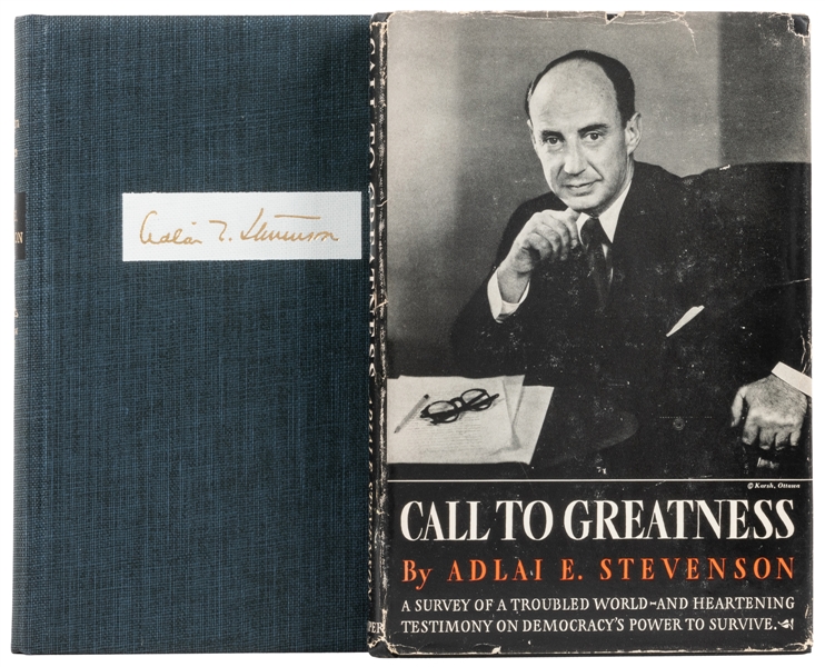  STEVENSON, Adlai (1900-1965). Pair of Signed Books, includi...