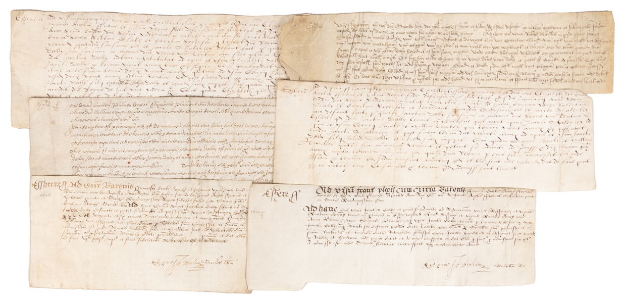  [BRITISH FRANKPLEDGE OR COURT BARON DOCUMENTS]. Group of 6 ...