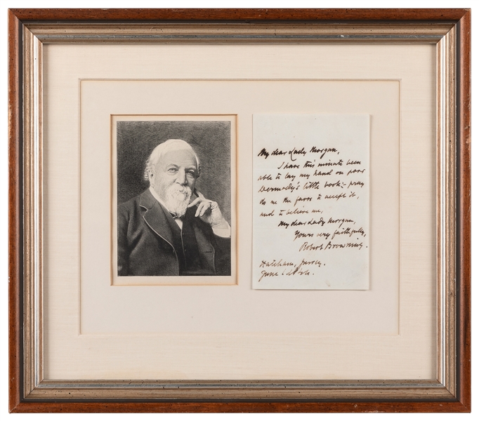  BROWNING, Robert (1812-1889). Autograph Letter Signed. Hatc...