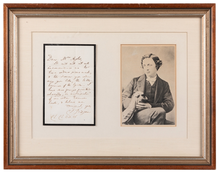  DODGSON, Charles Lutwidge (“Lewis Carroll”) (1832-1898). Au...