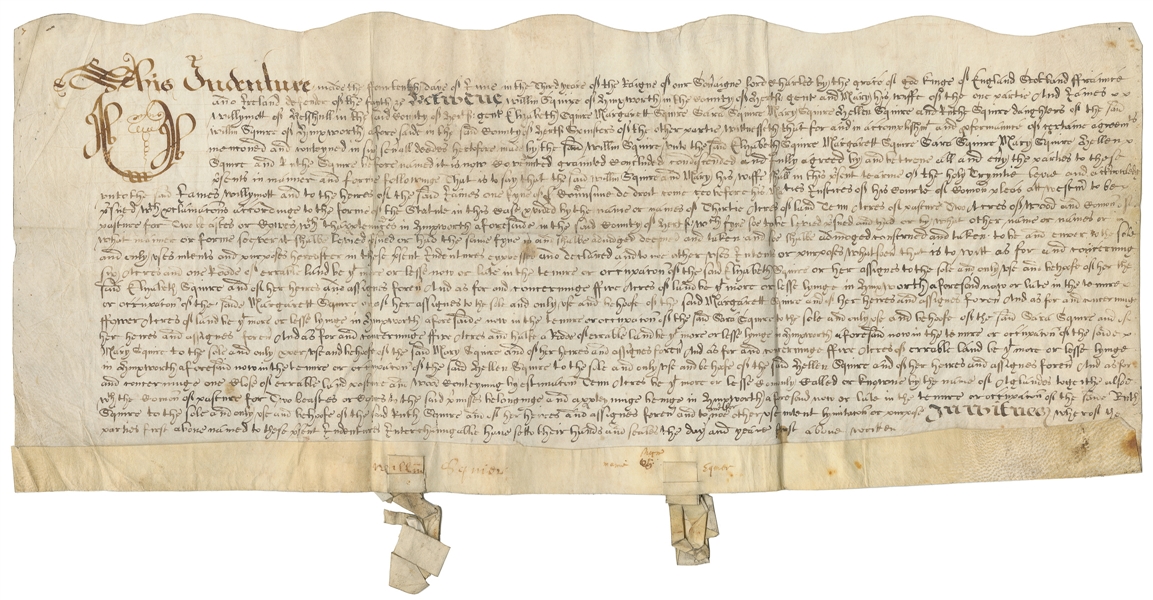  [ENGLISH INDENTURE CONTRACT]. Manuscript Indenture Contract...