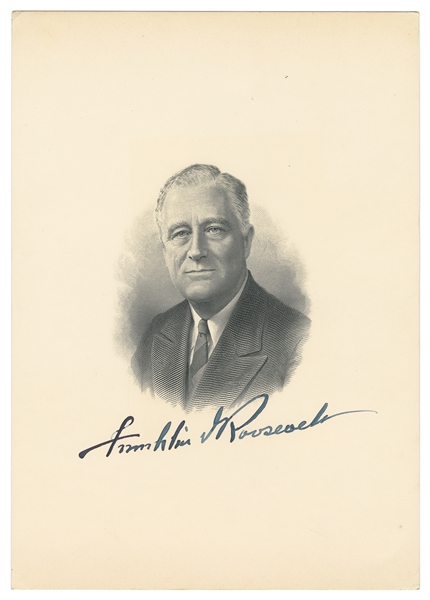  ROOSEVELT, Franklin Delano (1882-1945). One Signed Photogra...