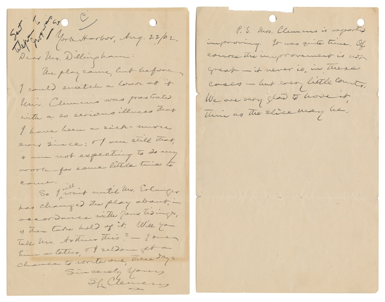  TWAIN, Mark [pseudonym of CLEMENS, Samuel (1835-1910)]. Aut...