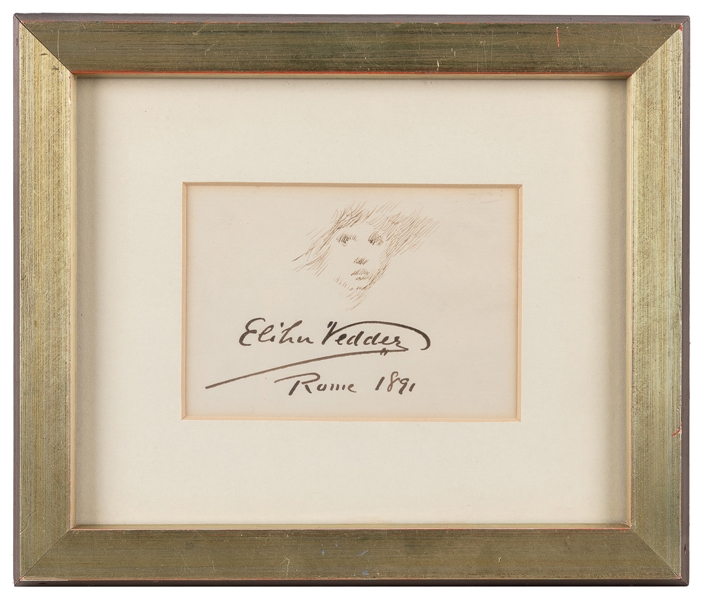  VEDDER, Elihu (1836-1923). Original Sketch Signed. Rome, 18...