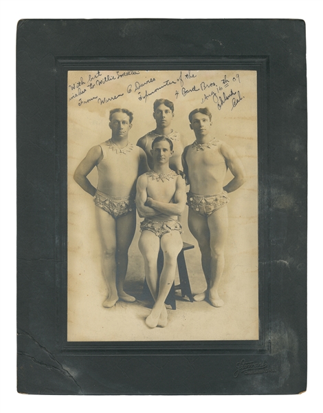  [ACROBATS]. Signed Bard Brothers Photograph. Oakland, Calif...