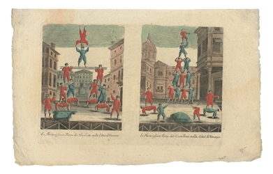  [ACROBATS]. The Nicolotti and Castellani Factions. [Italy: ...