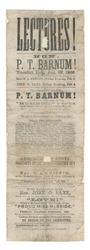  BARNUM, P. T. (Phineas Taylor Barnum 1810 – 1891). Lectures...