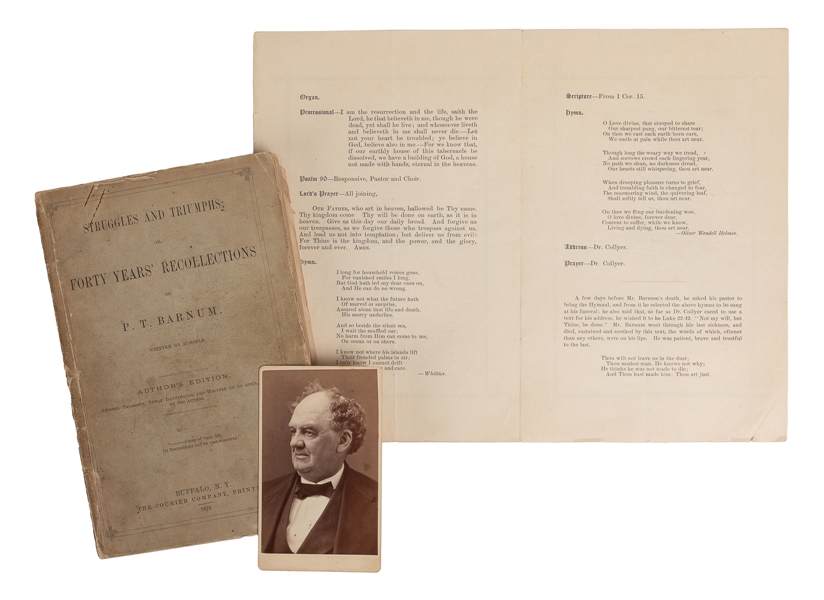  BARNUM, P.T. (1810 – 1891). Funeral Services of Phineas Tay...