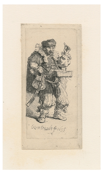  Le Charlatan. Engraving after Rembrandt Harmenszoon van Rij...