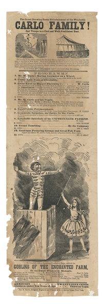  [CIRCUS]. Carlo Family! New York: Jno. E. Bacon, [ca. 1860s...