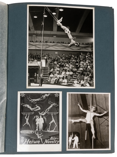  [TRAPEZISTS & AERIALISTS]. Three scrapbooks of photographs ...