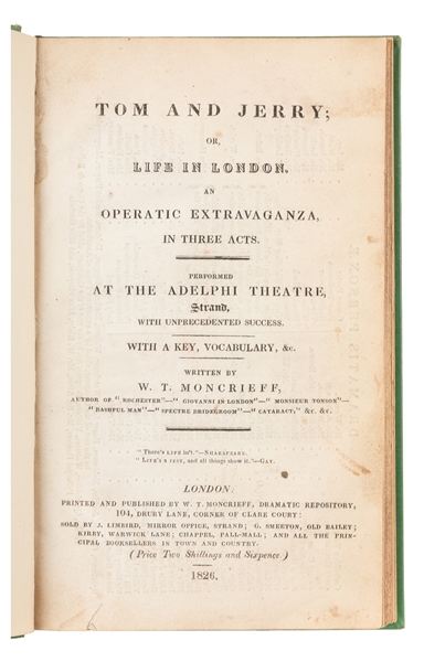  [EGAN, Pierce (1772-1849), association]. MONCRIEFF, William...