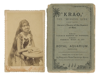  FARINI, Krao (1876–1926). Cabinet Card Portrait and Pitch B...
