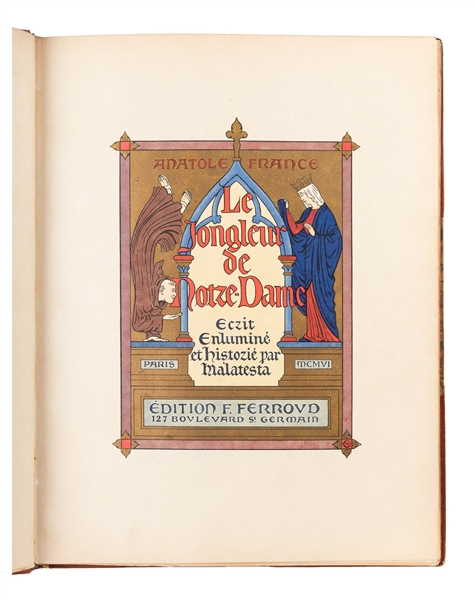  FRANCE, Anatole (1844 – 1924). Le Jongleur de Notre Dame. P...