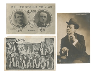  FREGOLI, Leopoldo (1867 – 1936). Three Postcards of the Qui...