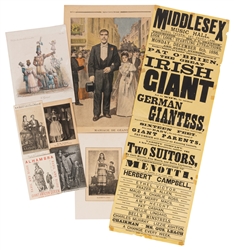  [GIANTS]. Collection of Ephemera Pertaining to Giant Men, W...